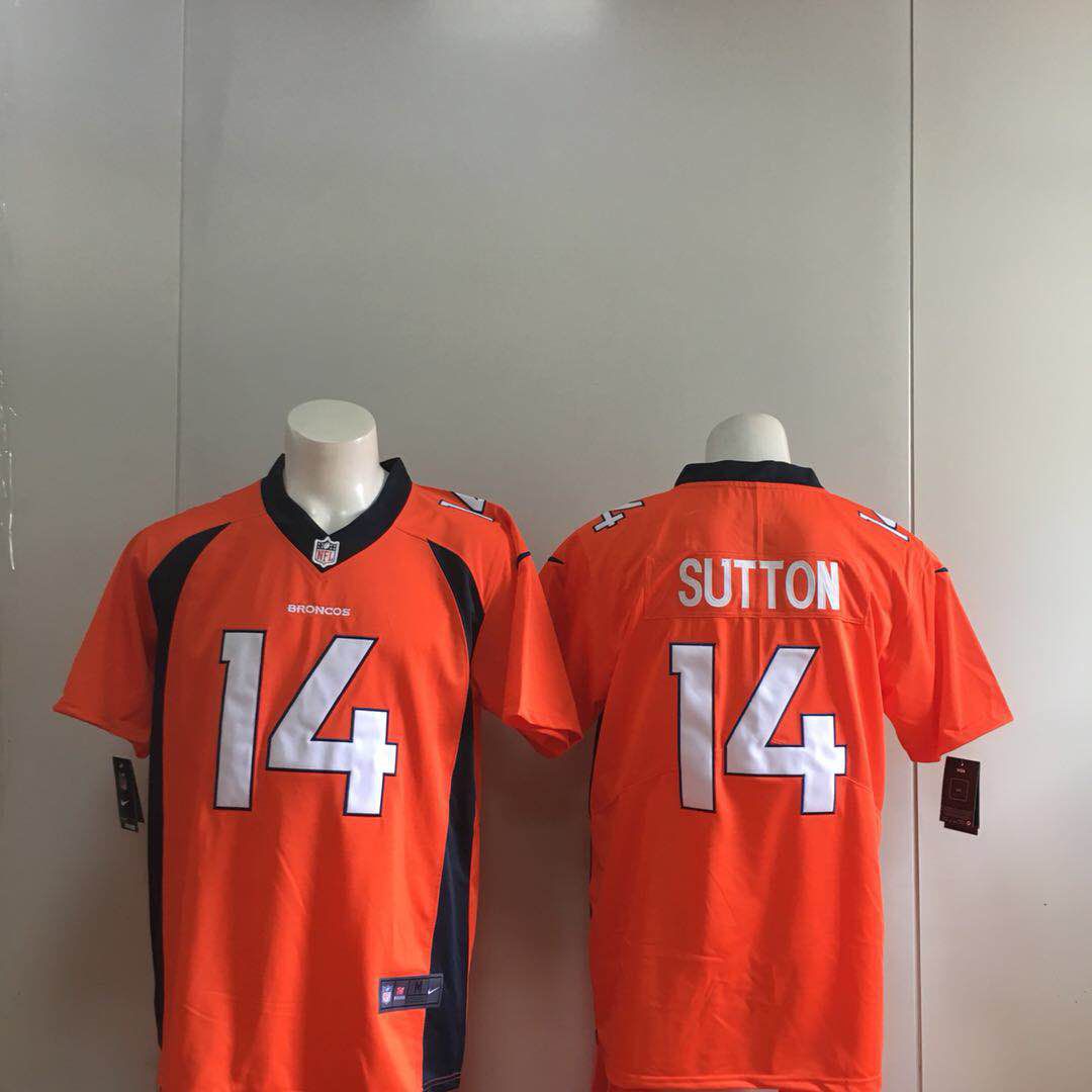 Men Denver Broncos 14 Sutton Orange Nike Vapor Untouchable Limited Playe NFL Jerseys